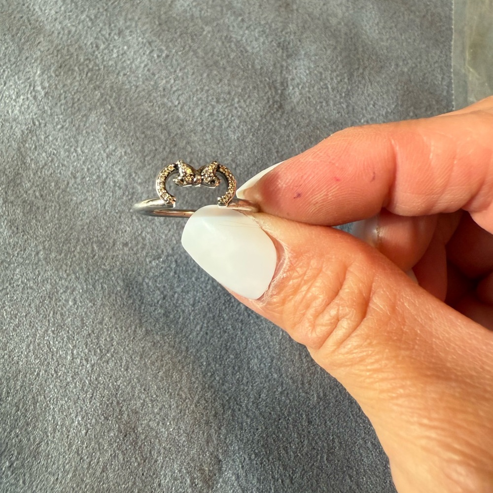 Silver Heart Ring with Crystals